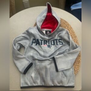 NFL Patriots Striped Gray and Red Hoodie